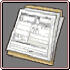 pixel art of a manila folder with papers over it. it links to the about page
