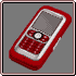 a red button push style flip phone. it links to my tumblr acount